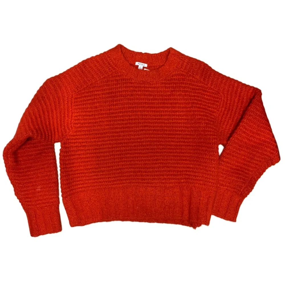 pistola Red Chunky Ribbed Crewneck Sweater - Picture 1 of 4